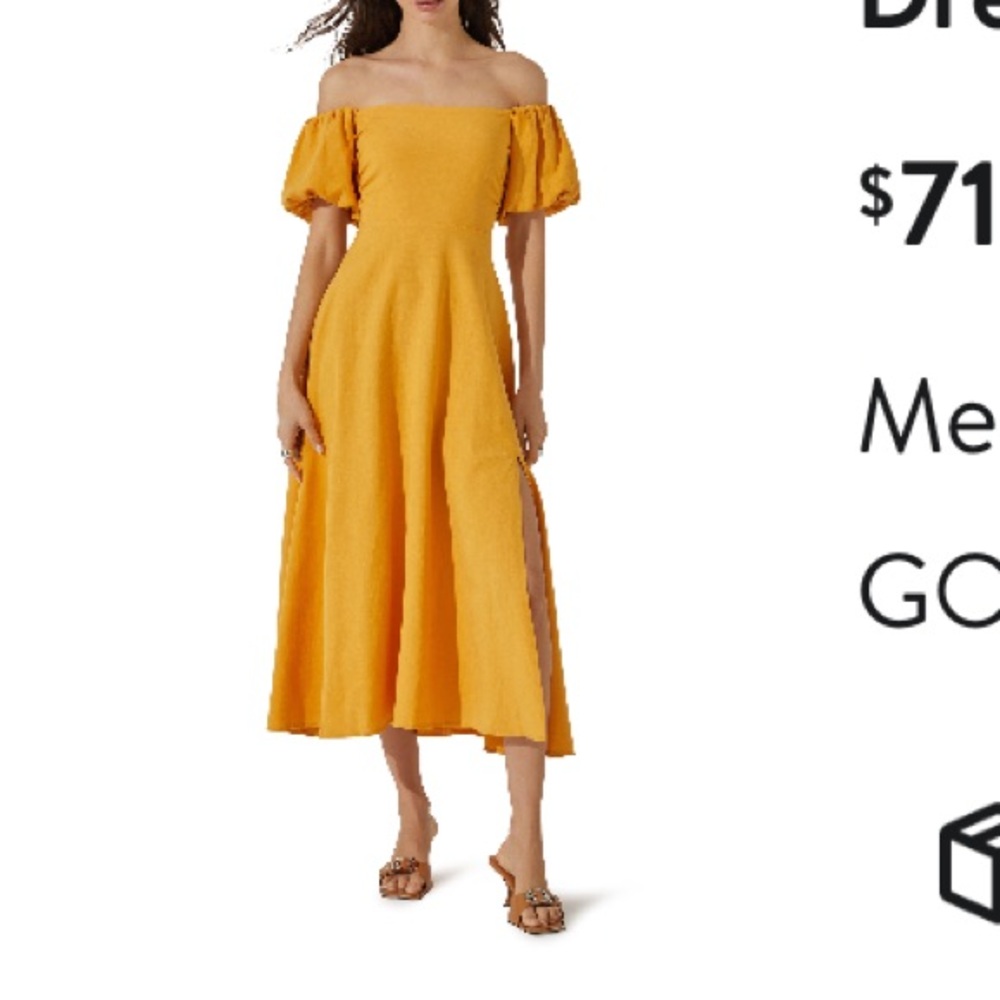Yellow Puff Sleeve Dress